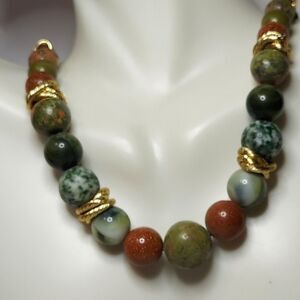 Unbranded Necklace multicolor Various sized beads with gold trim 18"